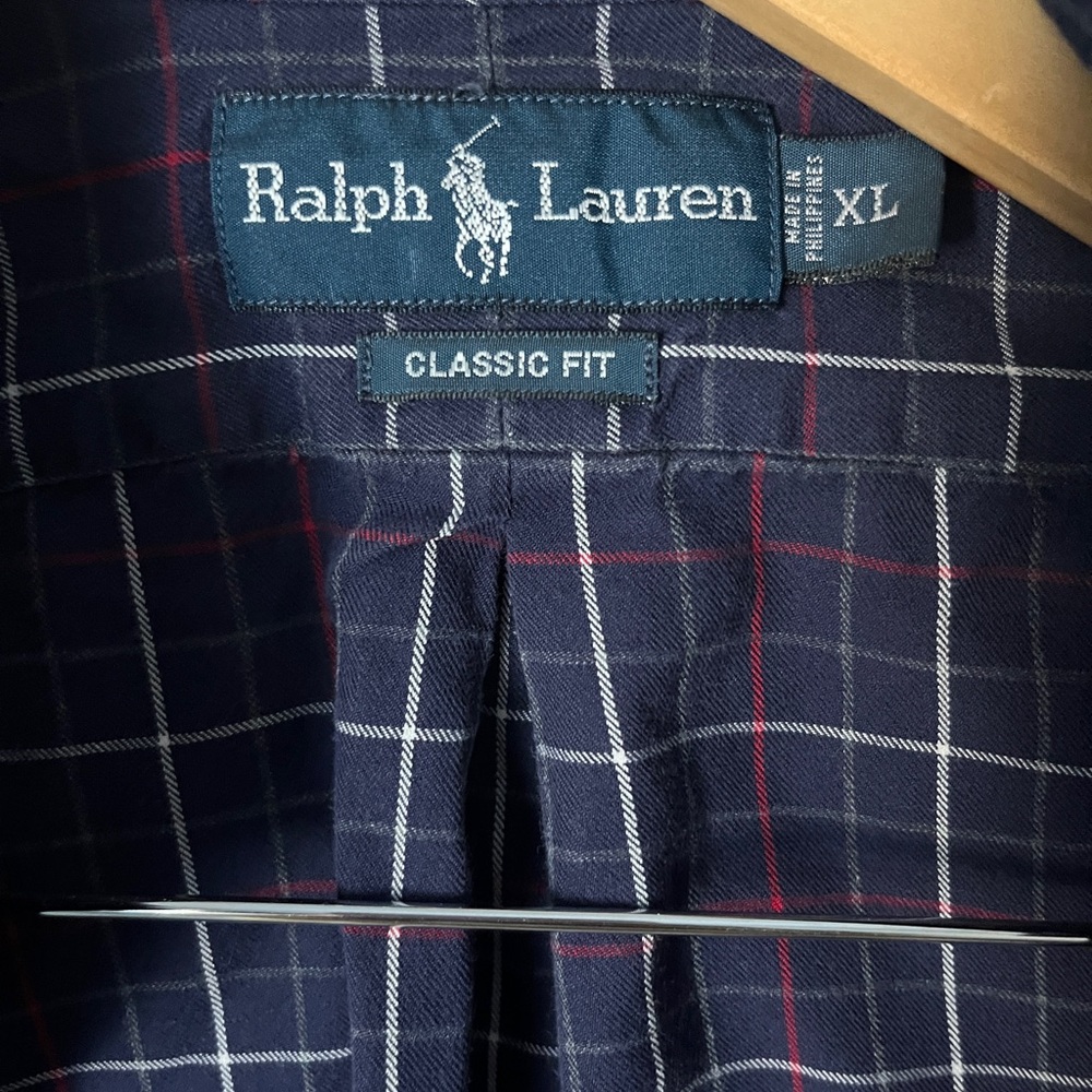 Ralph Lauren Blue and Red Checkered Shirt XL Classic Fit